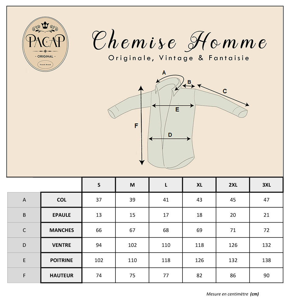 Longueur hot sale chemise homme
